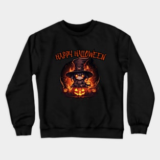 Kawaii halloween witches, scary pumpkin Crewneck Sweatshirt